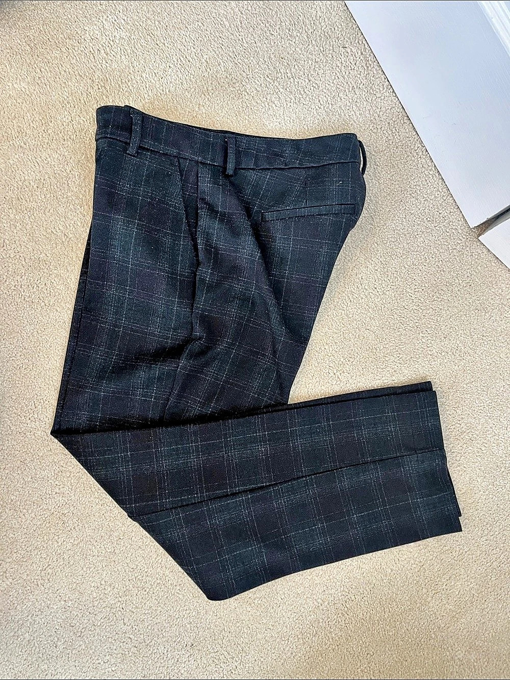 Liverpool Plaid Trousers in Black Size 6303